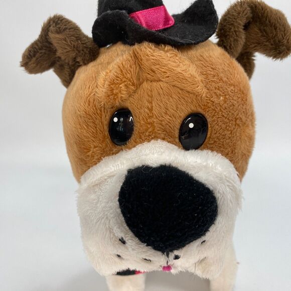 Animated Walking Singing Dog Heart Scarf Hat Battery Operated 8" Plush Toy - Picture 3 of 11
